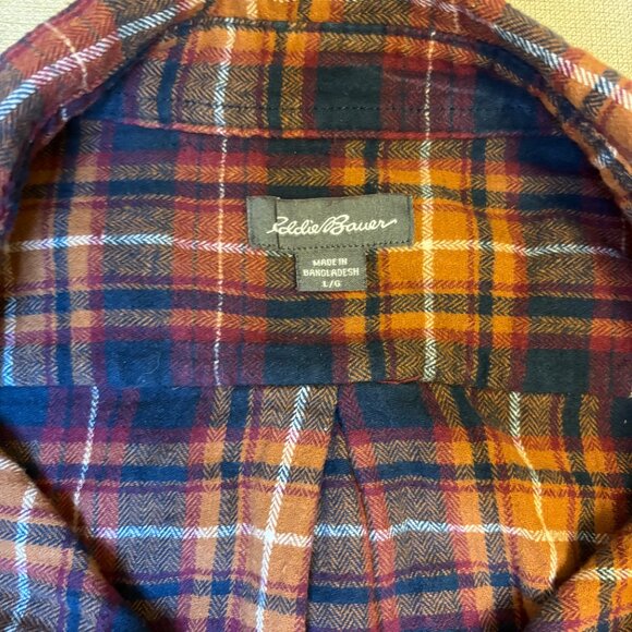 Eddie Bauer - Men’s Orange and Red Bristol Flannel - Picture 4 of 8